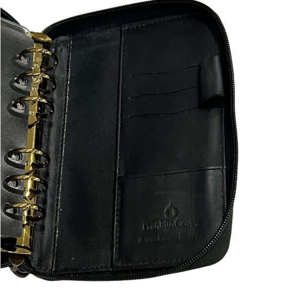 Franklin Covey Vintage Black Leather Full Zip Around Planner Organizer Compact S - Picture 8 of 10